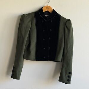Vintage Yves Saint Laurent Rive Gauche Cropped Military Jacket FR 34